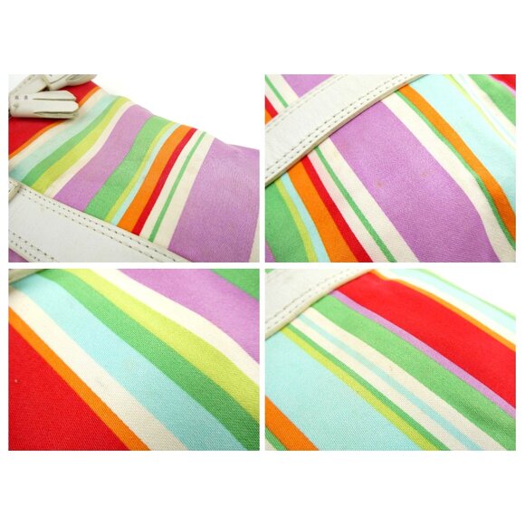 Coach Hampton Multicolor Striped Tote Bag F10705 - Picture 15 of 16